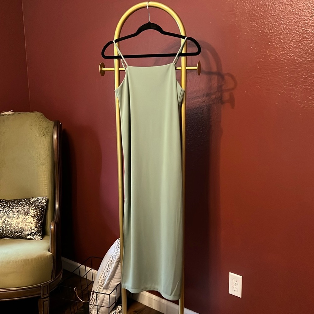 Sage green midi dress